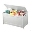 GINGER HOME – 2-in-1 Children's Toy Chest with Bench, Soft-Close Lid, MDF Wood, White, 80.2×40×44.5 Cm