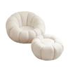 Pumpkin Style Cream Recliner: Comfy Single Sofa for Small Apartments