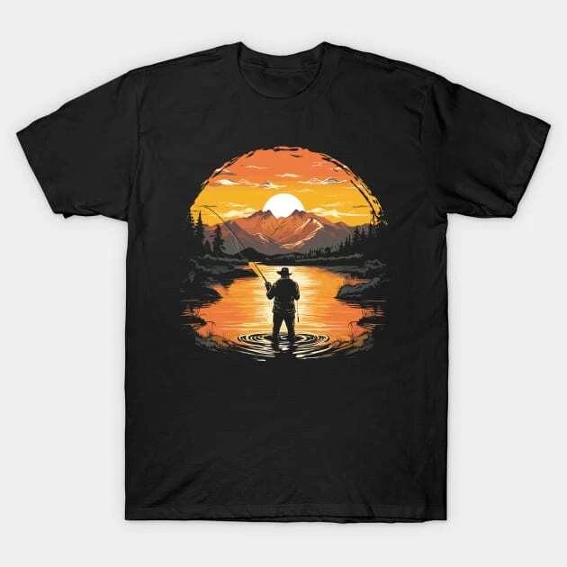 Vintage Sunset Fly Fishing Made in Australia T-Shirt S