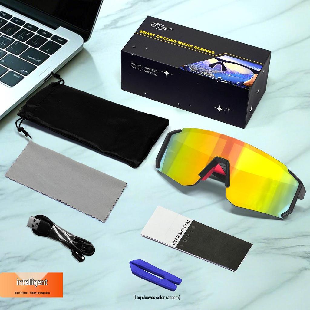 Smart Color-Changing Bluetooth Sports Glasses with UV Protection for Cycling and Mountaineering