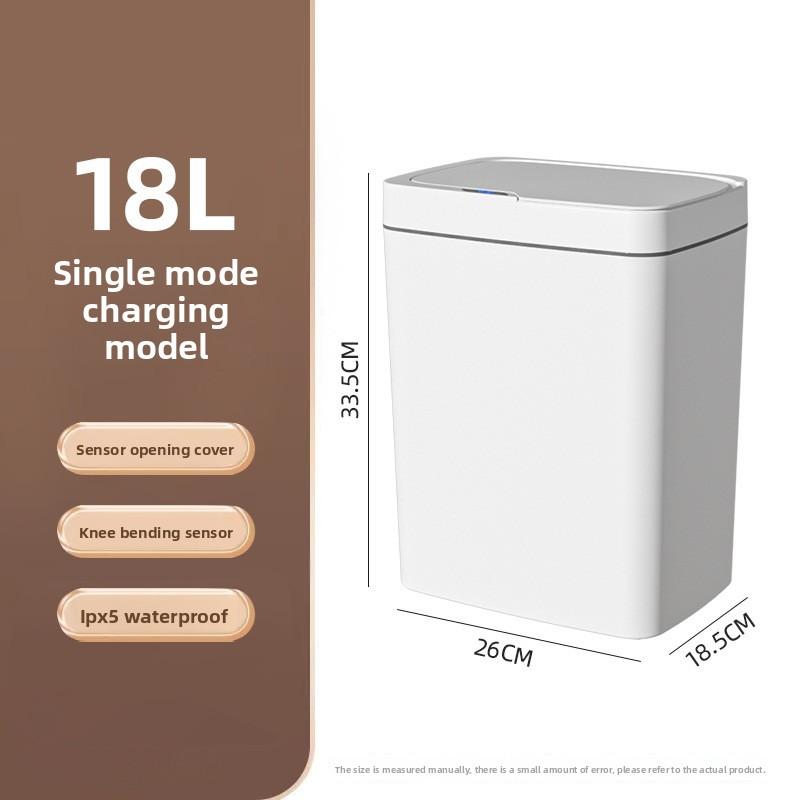 Touch-free Smart Open Lid Trash Can Automatic Packaging Smart Trash Can Bathroom Gap Garbage Storage Bucket