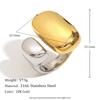 MamacitaSlay 316L Stainless Steel Two Tone Asymmetrical Open Ring Party Waterproof Jewelry Women's Creative Ring 2025 Trend Gift