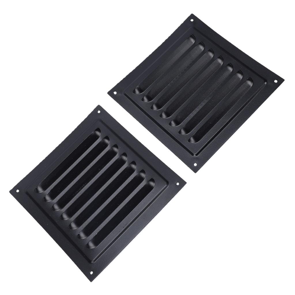 2PCS Attic Vent with Protective Mesh Aluminum Wall Vent Square Louver Ventilation Grille for Exterior Door Garage