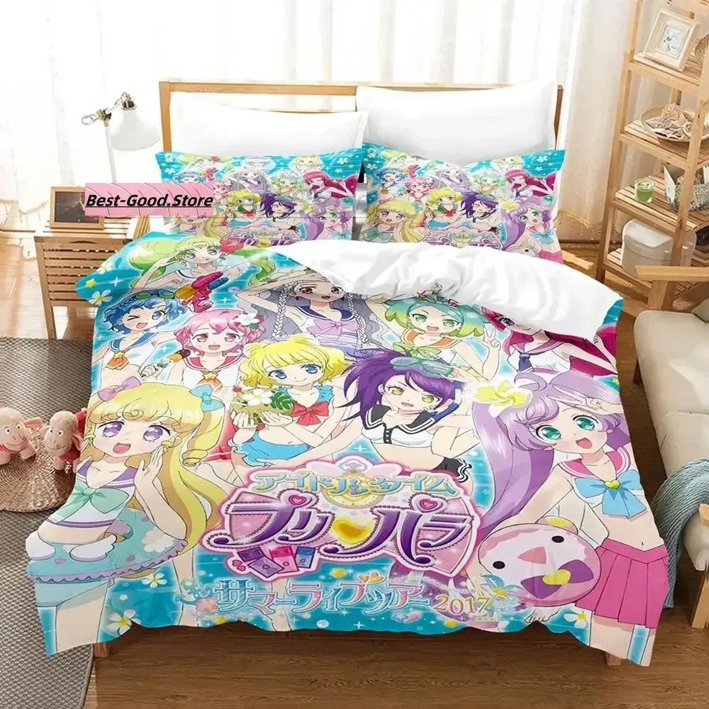 

Kawai Idol Time Pripara Комплект постельного белья Односпальный Двуспальный Full Quen King-Size Размеры Размеры Комплект постельного белья Взрослый Детская спальня 3D Аниме комплект постельного белья 100*200cm Single