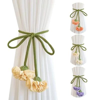 1Pc New Creative Flower Shape Curtain Tieback No Punching No Punching Window Curtain Buckles Elastic Band Curtain Rope Holders