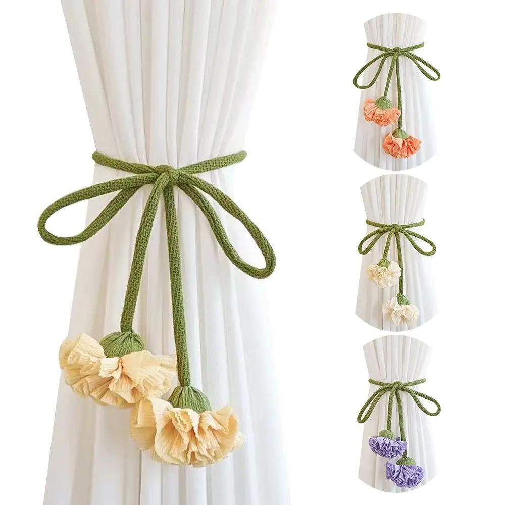 1Pc New Creative Flower Shape Curtain Tieback No Punching No Punching Window Curtain Buckles Elastic Band Curtain Rope Holders
