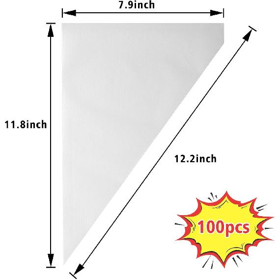 Piping Bags,100pcs 12 Inch Anti Burst Disposable Cake Decorating Bags,Non-Slip Pastry Bags-Ideal for Cakes,Cream Frosting and Cookie Decorating
