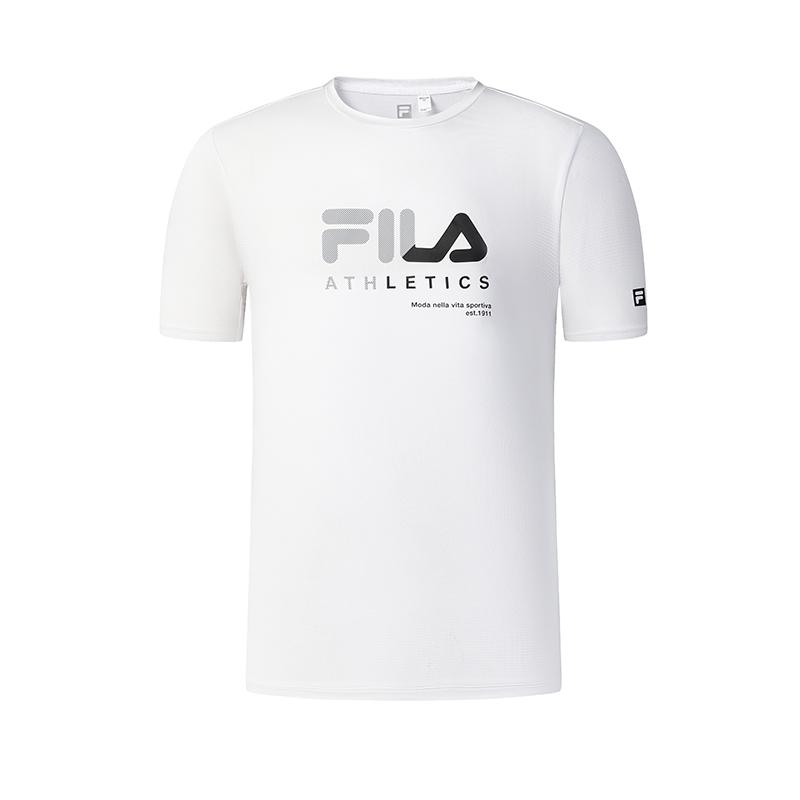 

New FILA Fitness T Shirt Men s Jade White A61M521104F-WT 180/100A/XL