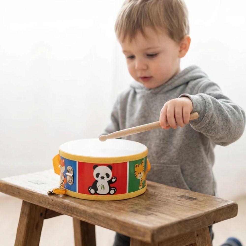 Montessori Instrument Hand Drum Toys Percussion Instrument Wood Kids Drum Toys  Children Preschool