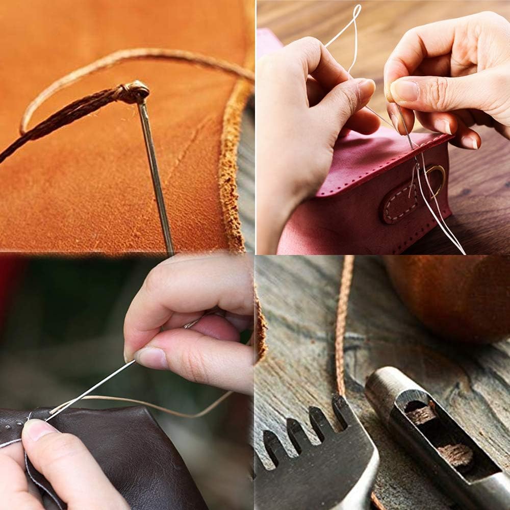 150D Leather Waxed Thread Cord 220 Meters 1mm High Quality Durable for DIY Handicraft Tool Hand Stitching Thread