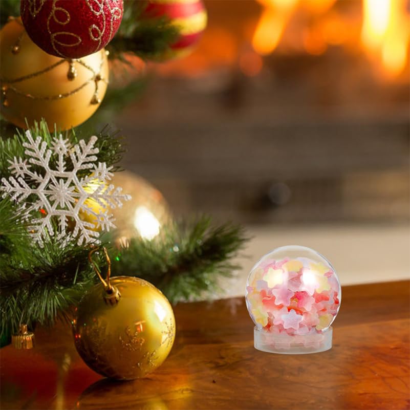 FOMIYES 20 Pieces Transparent Snow Globes with Caps for Craft Plastic Sky Globes Screw-Off Making, Multi-Purpose