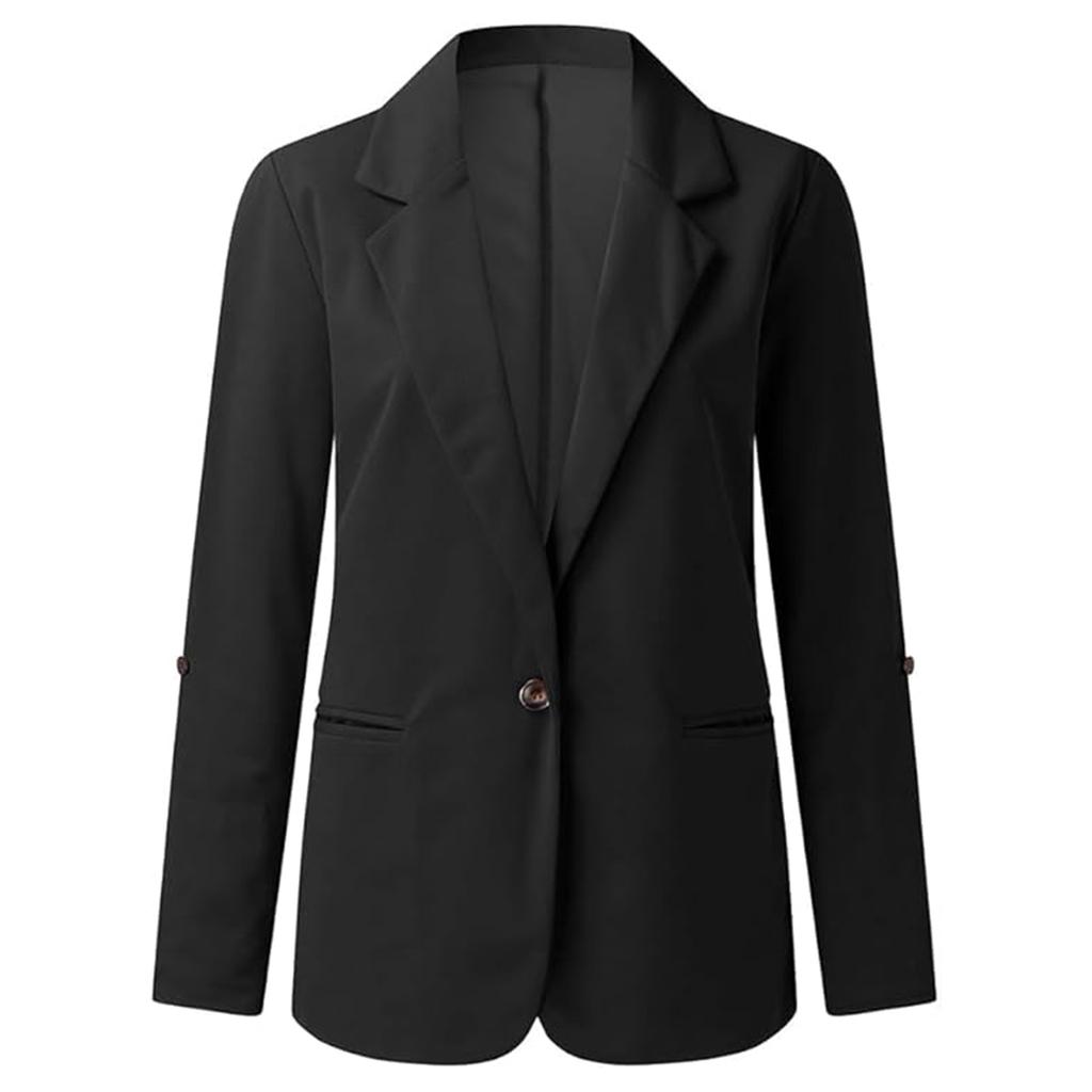 Women's Casual Fashion Solid Color Patchwork Lapel Long Sleeve Cardigan Coat