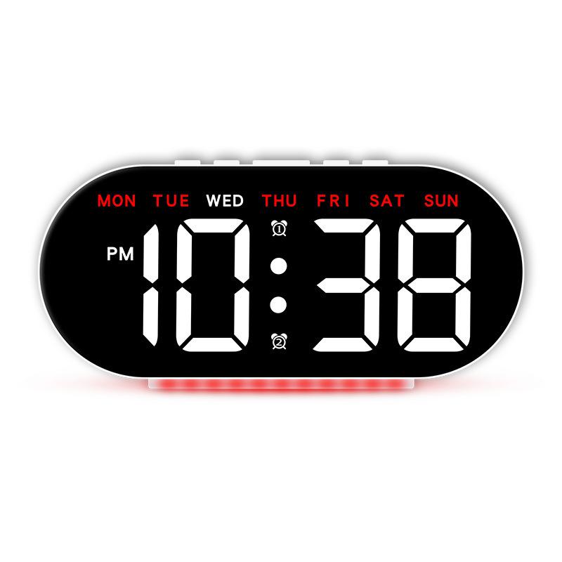 Multifunctional LED Digital Clock Minimalist Modern Design Large Screen Ambient Light Bedside Alarm Clock