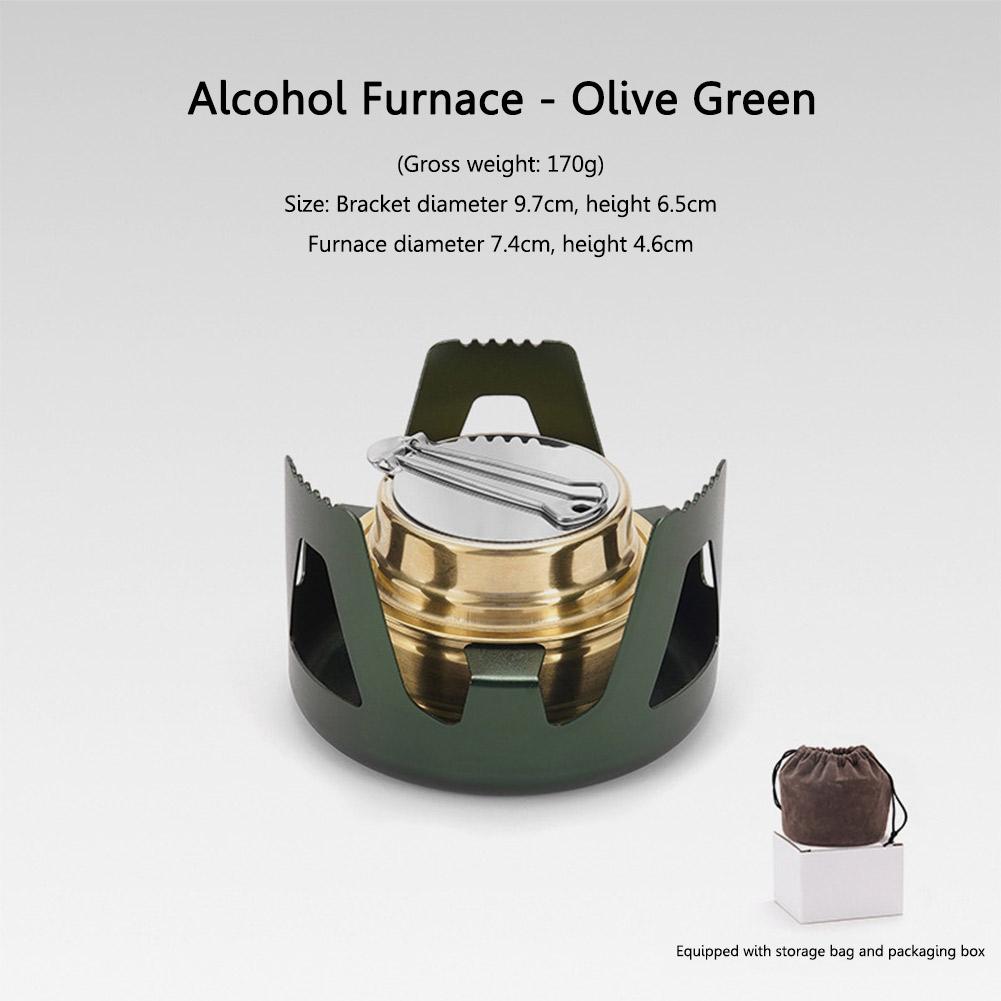 Portable Mini Alcohol Stove Adjustable Firepower Gasoline Stove Aluminum Alloy Bracket 360 Degree Combustion for Outdoor Picnic