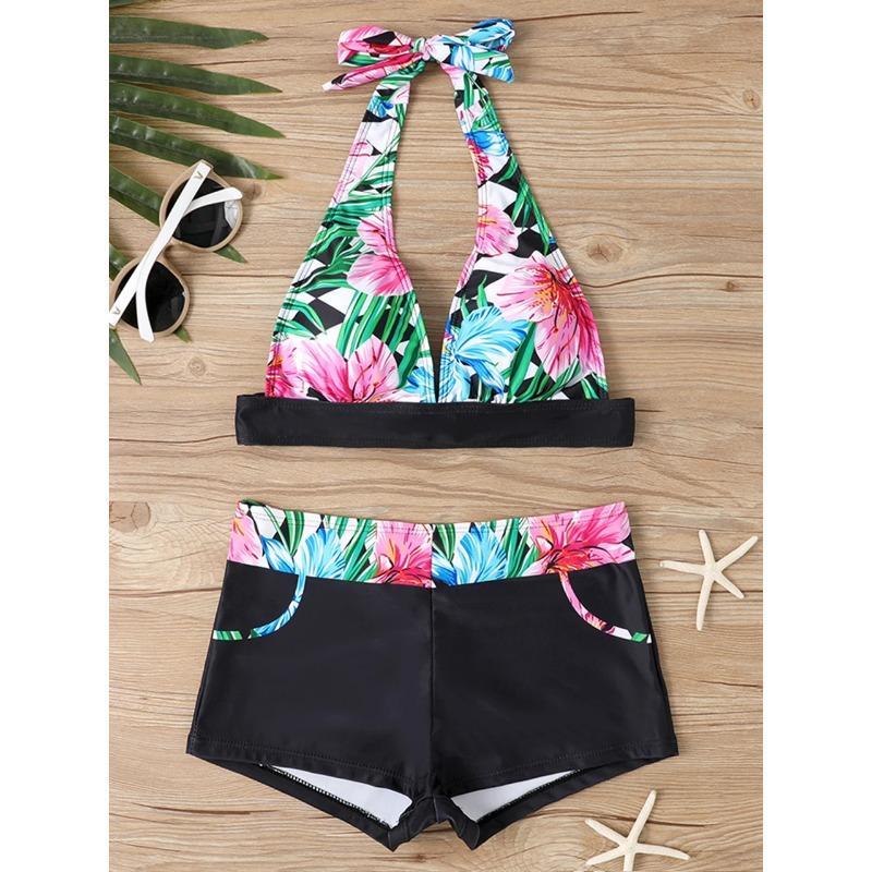 2026 High Waist Bikinis Women Sports Swimwear Print Bathing Suit Female Padded Beach Wear Bathers Swimming Swimsuit Summer