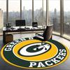 Green Bay Packers (1) Round Office Rug Decorative Floor Rug for Office Bedroom Living Room and Home Space
