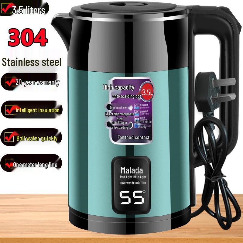 Bestseller Elektrischer Wasserkocher aus 304 Edelstahl, Großes Fassungsvermögen, Automatische Abschaltung, Isoliert.