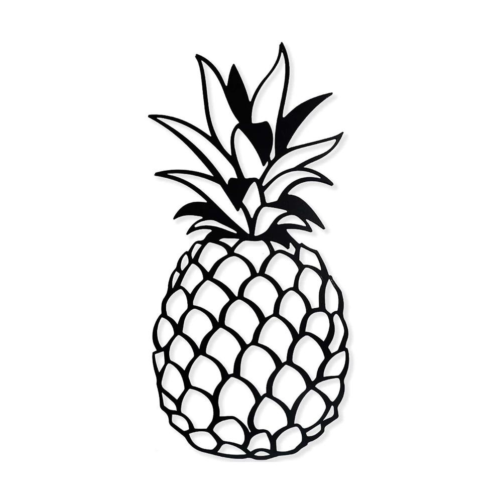 Wrought Iron Pineapple Wall Art Decor, 3D Metal Sculpture for Home Hanging, 1 Piece
