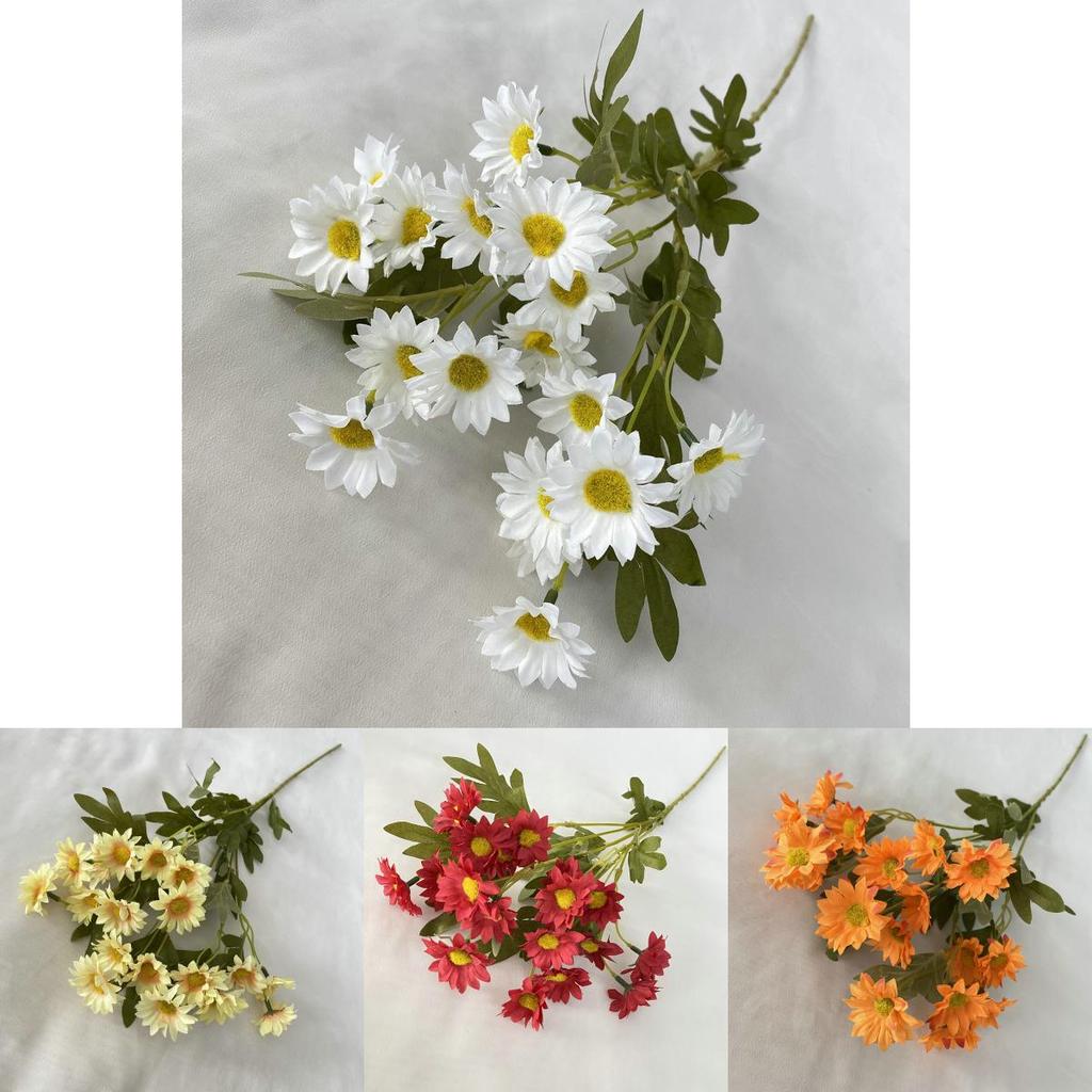 Polish Chamomile 2 Silk Fake Flowers For Photography Props Home Decoration
