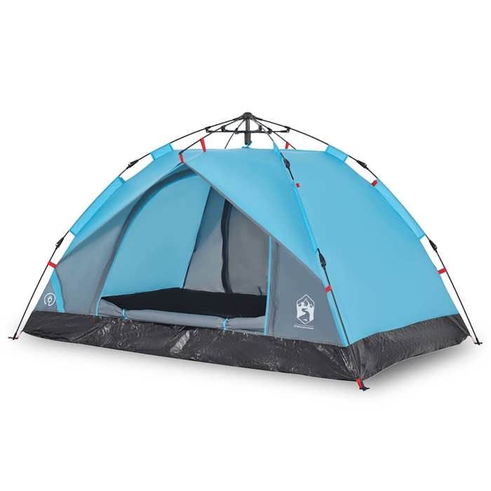 Tente de camping - vidaXL - Dôme 3 personnes - Imperméable - Système de dégagement rapide - Bleu