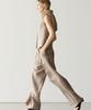 Masimodutti Melange Linen Pleated Pants