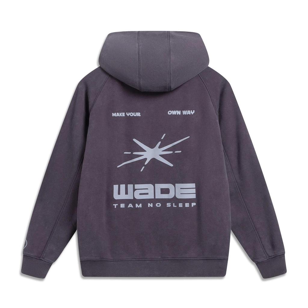Li-Ning Wade Series Washed Purple Men's Hoodie Sweatshirt AWDV731-4
