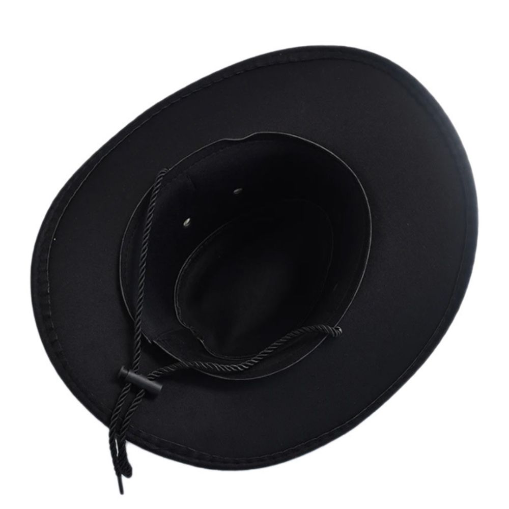 Bull Head Rivet Decor Band Western Cowboy Hat Breathable Viscose Fiber Hat Wide Brim Sun Hat Party