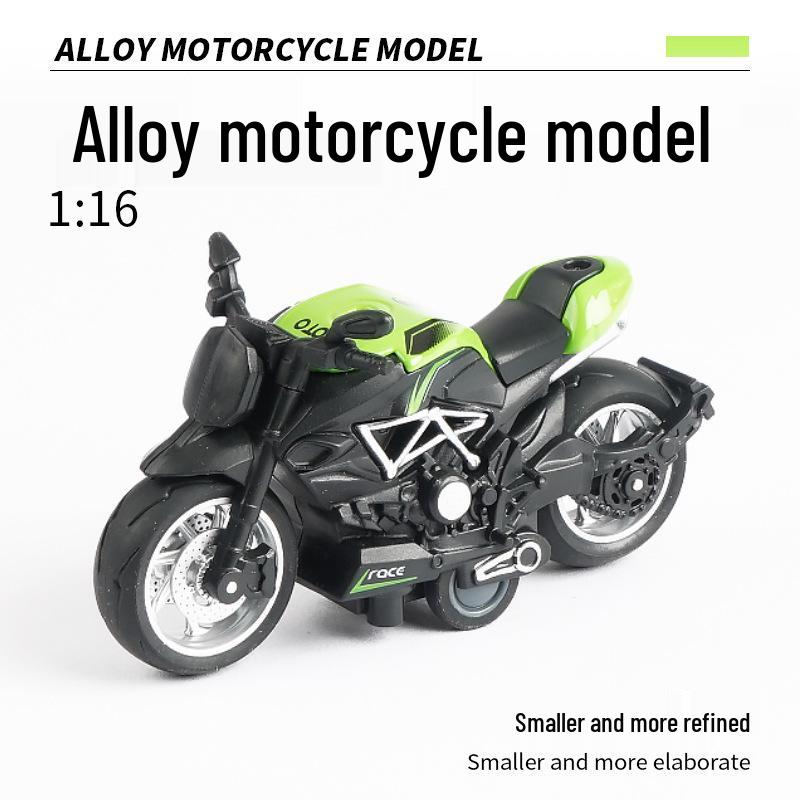 1:16 Alloy Pull-Back Motorcycle Toy - Durable, Drop-Resistant Gift for Kids