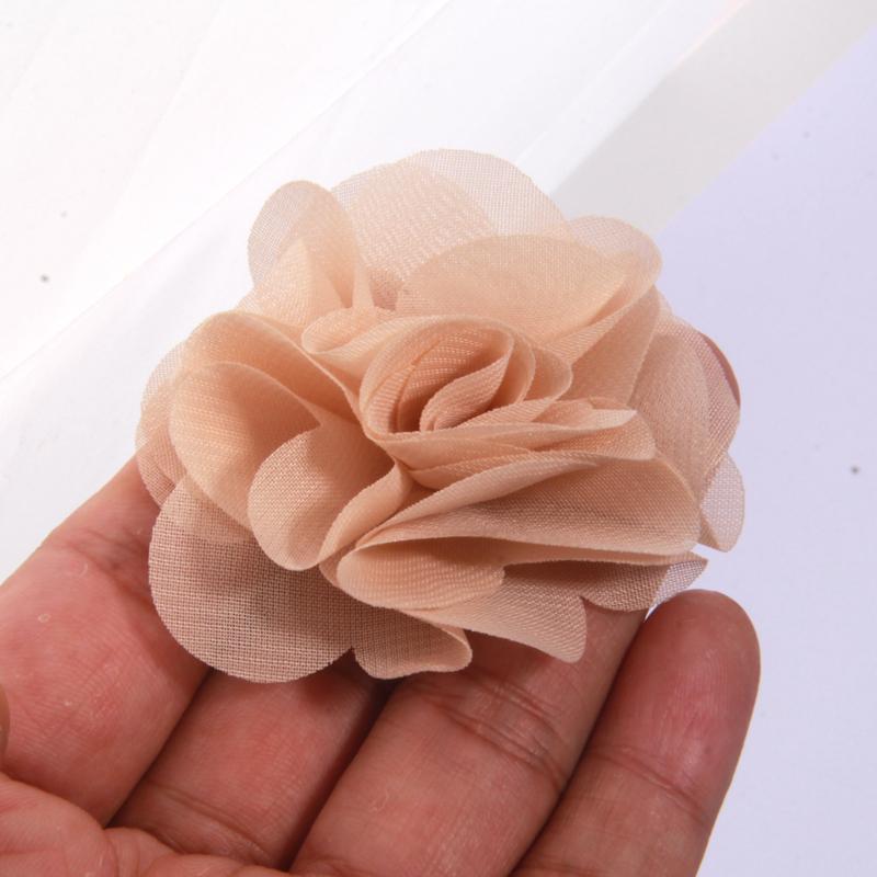 10 Stück 2,6" Tüll Niedlich Handgefertigt Kern Organza Chiffon Stoff Künstliche Gaze Blume Hochzeitskleid Hüte Stirnband Brosche DIY Zuhause