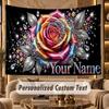 Floral Garden (180) Theme Personalized Tapestry Custom Name Text Wall Hanging Tapestry Home Background Decoration
