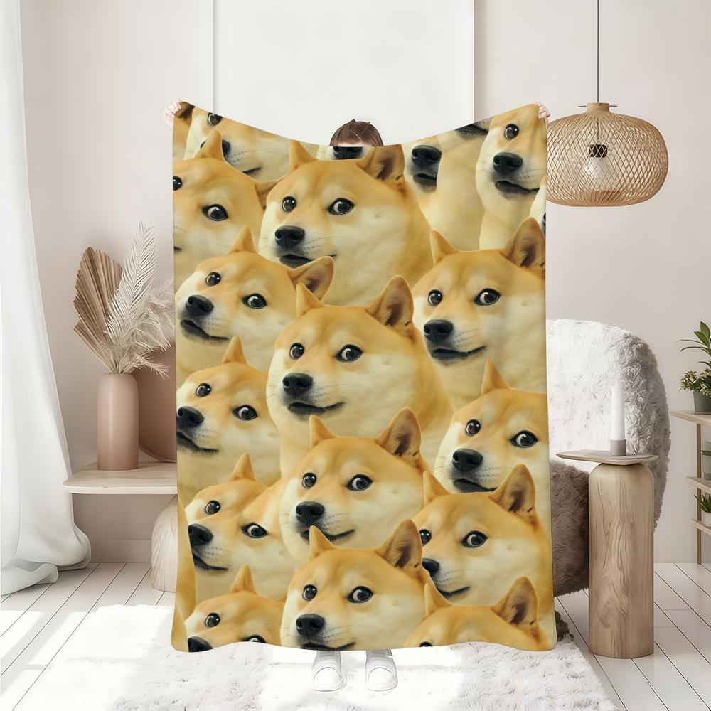 Funny C CheemS D Doge E Blanket Soft Throw Blanket for Home Bedroom Bed Sofa Picnic Travel Office Rest Cover Blanket Gift