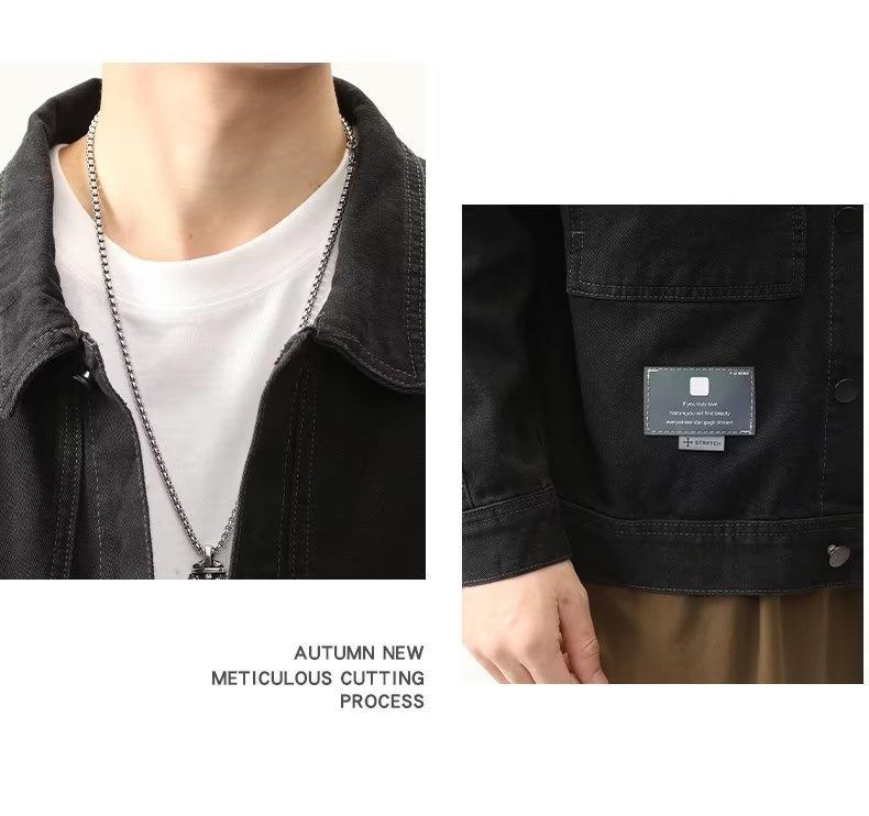 Men's Korean Style Denim Jacket - Trendy Spring/Autumn Casual Top for Teenagers and Students.