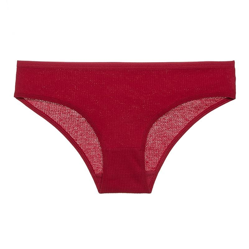 FINETOO Women Cotton Panty Sexy Waffle Female Low Waist Briefs Comfortable Underwear