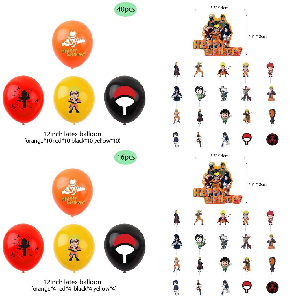 Naruto Ninja Themed Birthday Party Supplies For Adults And Children Complete Set