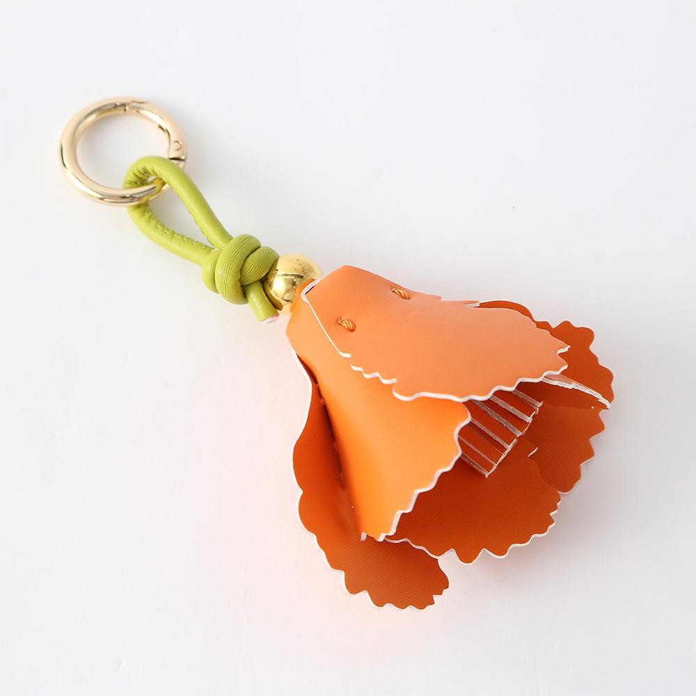 Multi-color Hanger Pu Leather Tulip Pendant Fashion Creative Bag Charm Colorful Pu Flower Keychain Bag Accessory