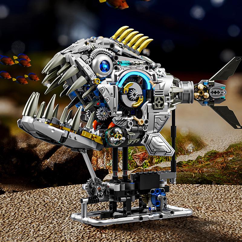 MeiJi 13059 Tier-Modellbausteine: Mechanisches Wal, Hai, Dinosaurier, Papagei, Gottesanbeterin Steckbausatz Spielzeug