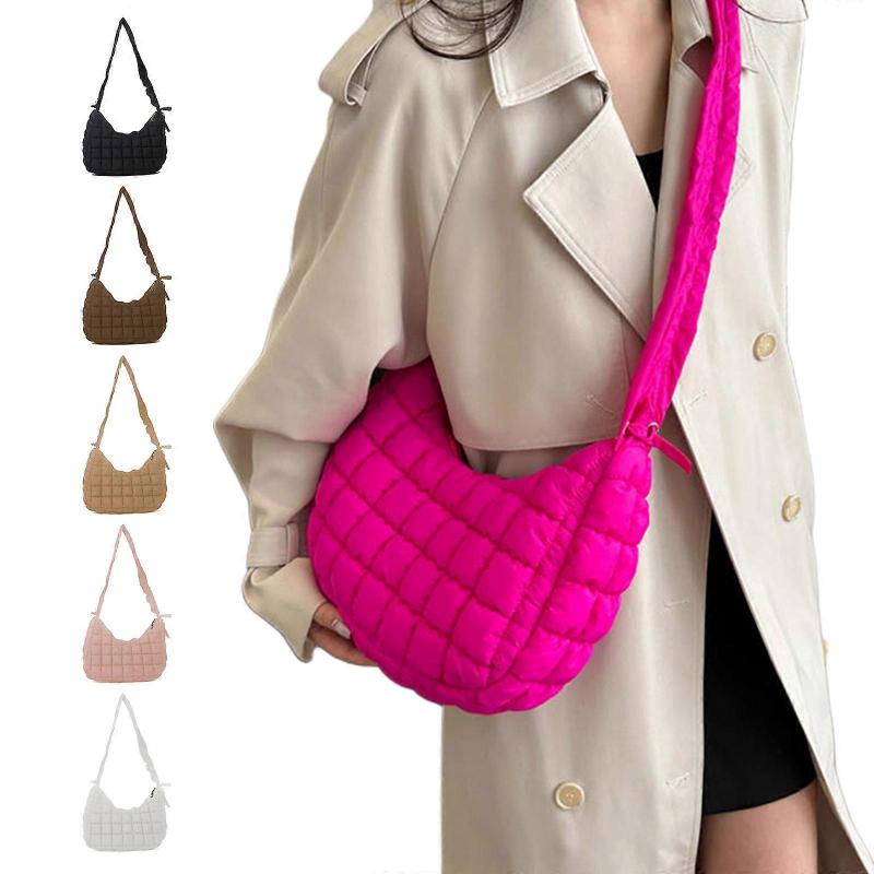 Trendige und schicke Ein-Schulter-Tasche mit Plissee-Muster Umhängetaschen für Damen Khaki