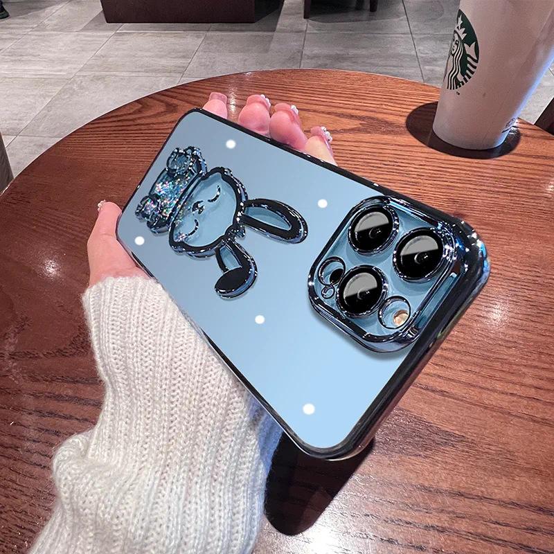 Anwendbar auf iPhone 15 Handyhülle Galvanisiert Treibsand Hase 13 Apple 14 Silikon 15 Promax High-End-Sinn