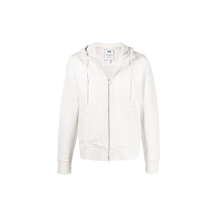 

Y-3 Solid Color Zip Cotton Hoodie Jacket Men Outerwear White HG6220 S