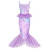 Mädchen Meerjungfrauenkleid Kinder Pailletten Fischschwanz Prinzessinnenkleid Halloween Cosplay Geburtstagsparty Kostüm