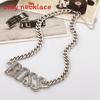 Fashionable Rhinestone Decorated Metal Letter Women Necklace For Fashion Enthusiasts