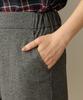 70 Cm Fleece-lined Wide-leg Pants, Charcoal,