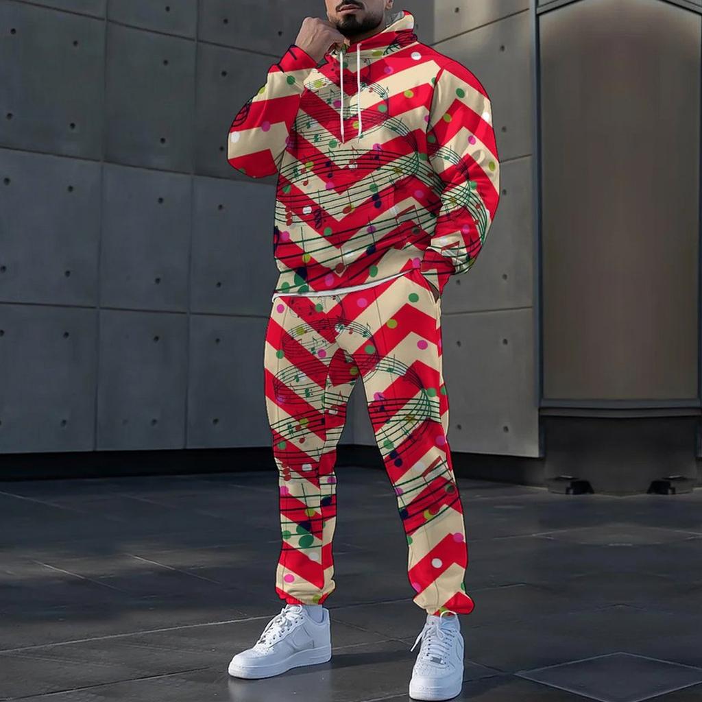 Christmas 3D Print Autumn Hoodies Pants Set Men's Sweatshirts Sweatpants Street Sportwear Two Piece Suits Tracksuit Man Clothing