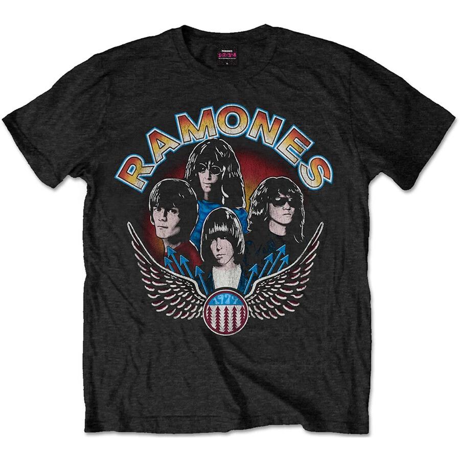 The Ramones - Vintage Wings Photo - Black  T-shirt XS