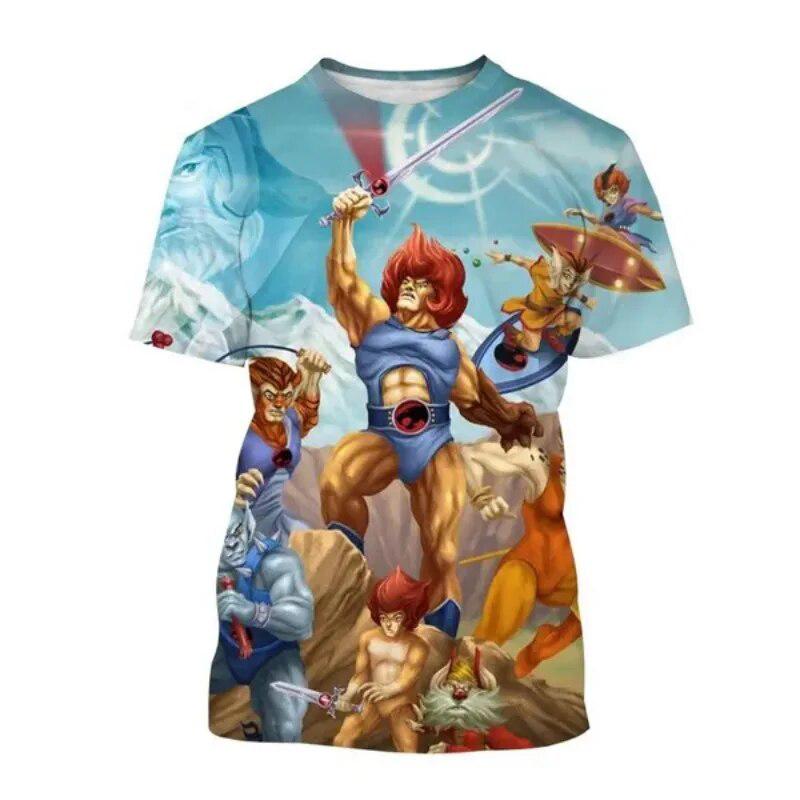 Summer Thundercats 3D Print T-Shirts Anime Streetwear Men Fashion Short Sleeve T Shirt O-Neck Male Tees Tops Clothing