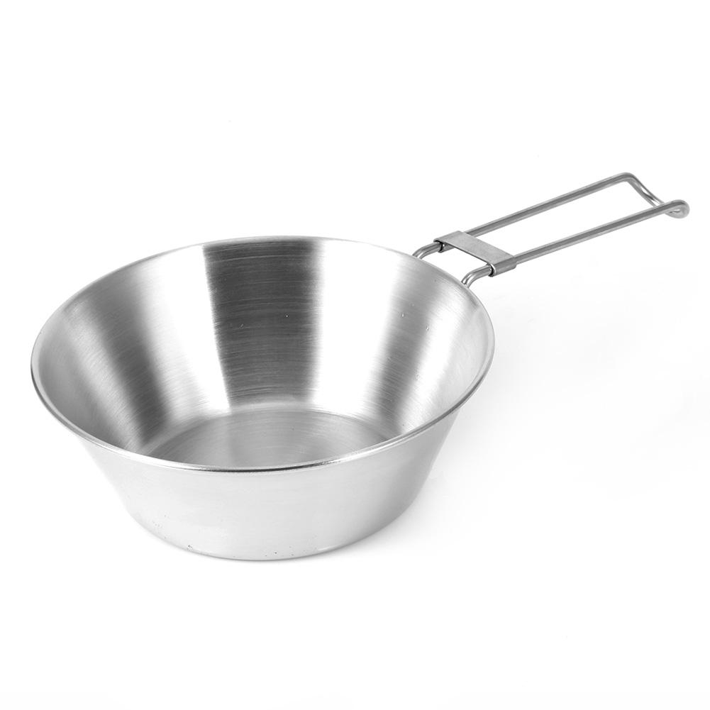 Outdoor Verdicken 304 Edelstahl Klapp Tragbare Picknick Schüssel Camping Kochgeschirr Utensilien