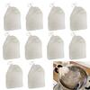 Cotton Filter Bags Strainer Drawstring Type Strong Filtration 50 Pieces.