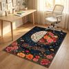 Floral Brain Cosmic Theme Soft Crystal Velvet Rug Custom Name & Text Print Non Slip Floor Rug for Bedroom Living Room