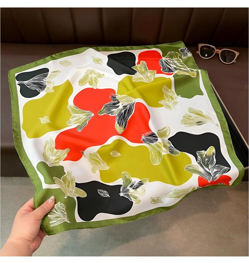 Korean Style Fashion Thin Silk Like Square Scarf For Women Summer Versatile Decorative Neckerchief