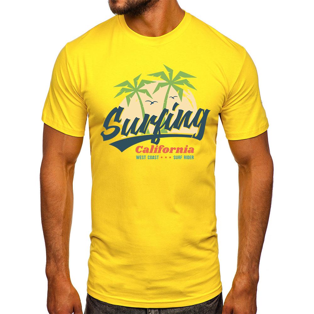 Cotton Surfing California Holiday Printed 100% Cotton Classic Vintage Y2k T-Shirt for Men Women Sportswear Tops Tees